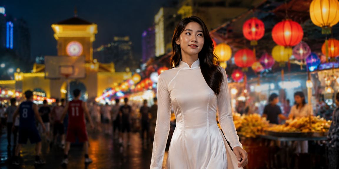 Bạn trẻ tại chợ đêm TP.HCM xem cược bóng rổ và chơi game trên điện thoại